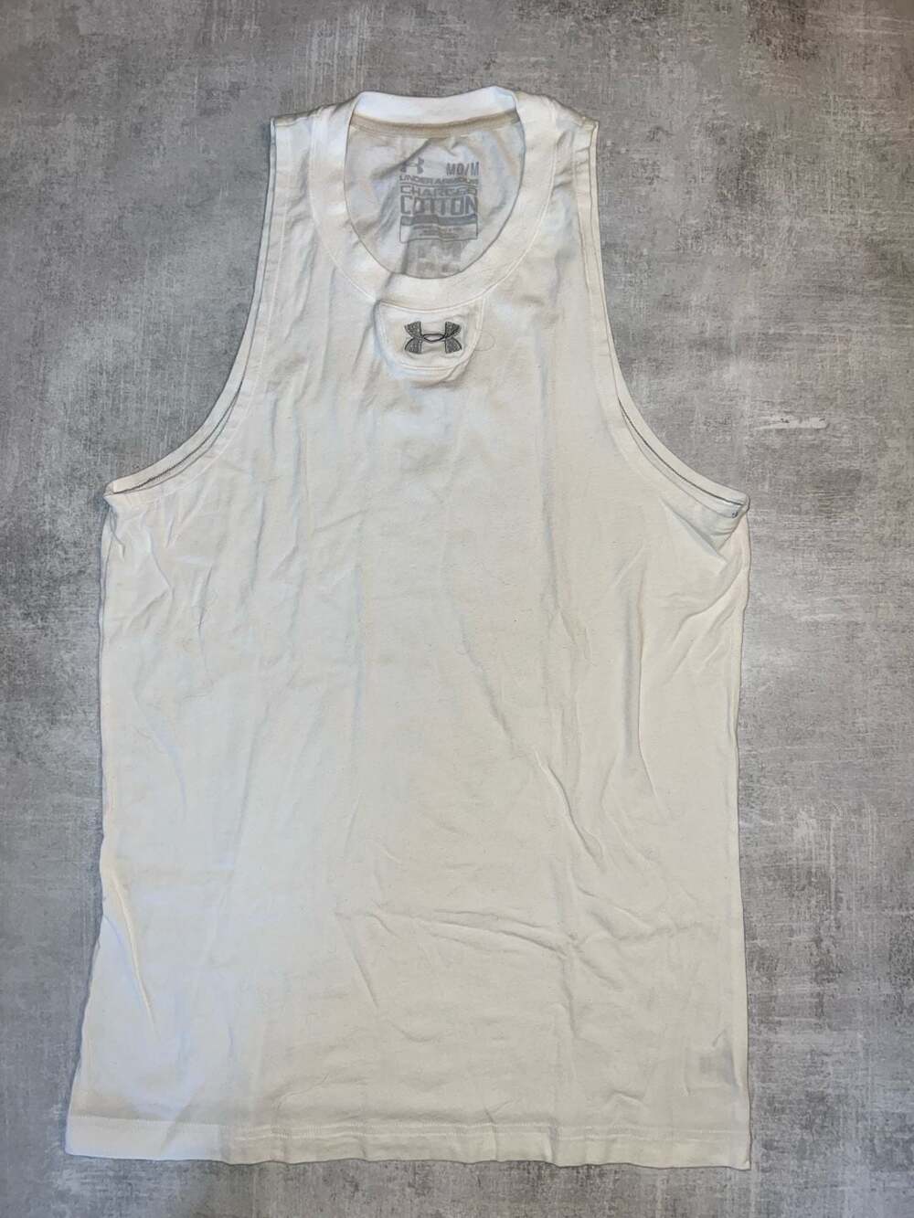Under Armour Charged Cotton Fitted Athletic Tank Top White